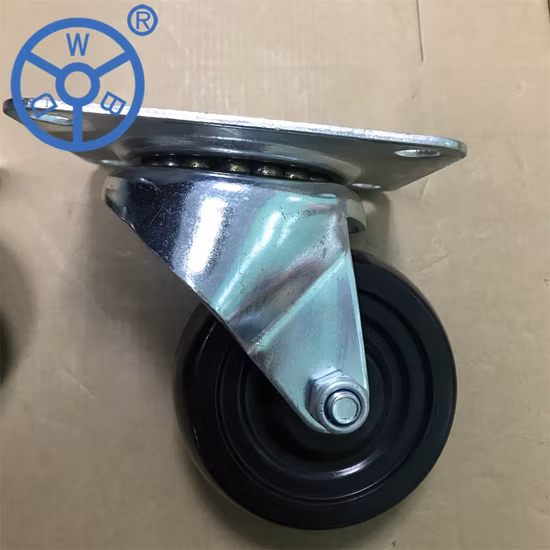 75mm Black Hard Rubber Swivel Castor (P108-53B075X30)