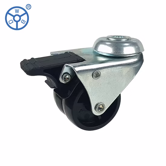 Industrial 2 3 Inch Double Ballrace Swivel Head Light Duty PP Plastic Black Twin Wheel Caster