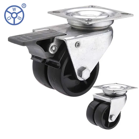 Industrial 2 3 Inch Double Ballrace Swivel Head Light Duty PP Plastic Black Twin Wheel Caster
