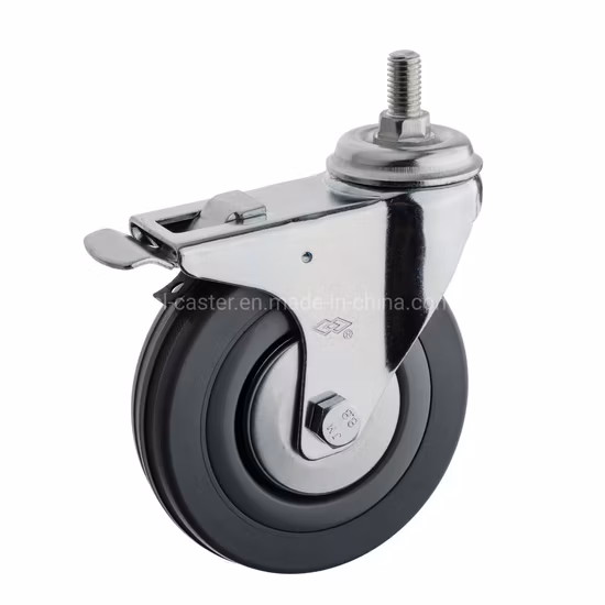 Rodízio instrumental de borracha sem marcação tipo fixo de 100 mm