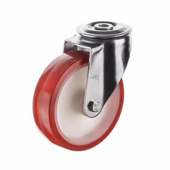 Rodízio industrial PU fixo de estilo europeu de 200 mm para carrinho