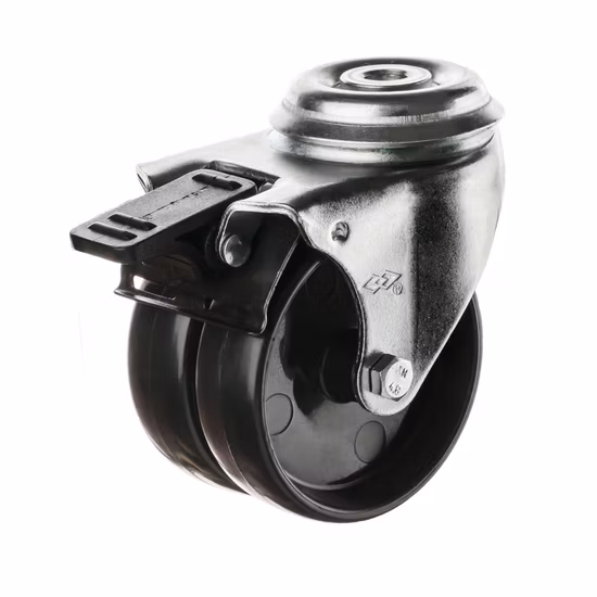 Rodízio de móveis de roda dupla de náilon preto de 2 polegadas