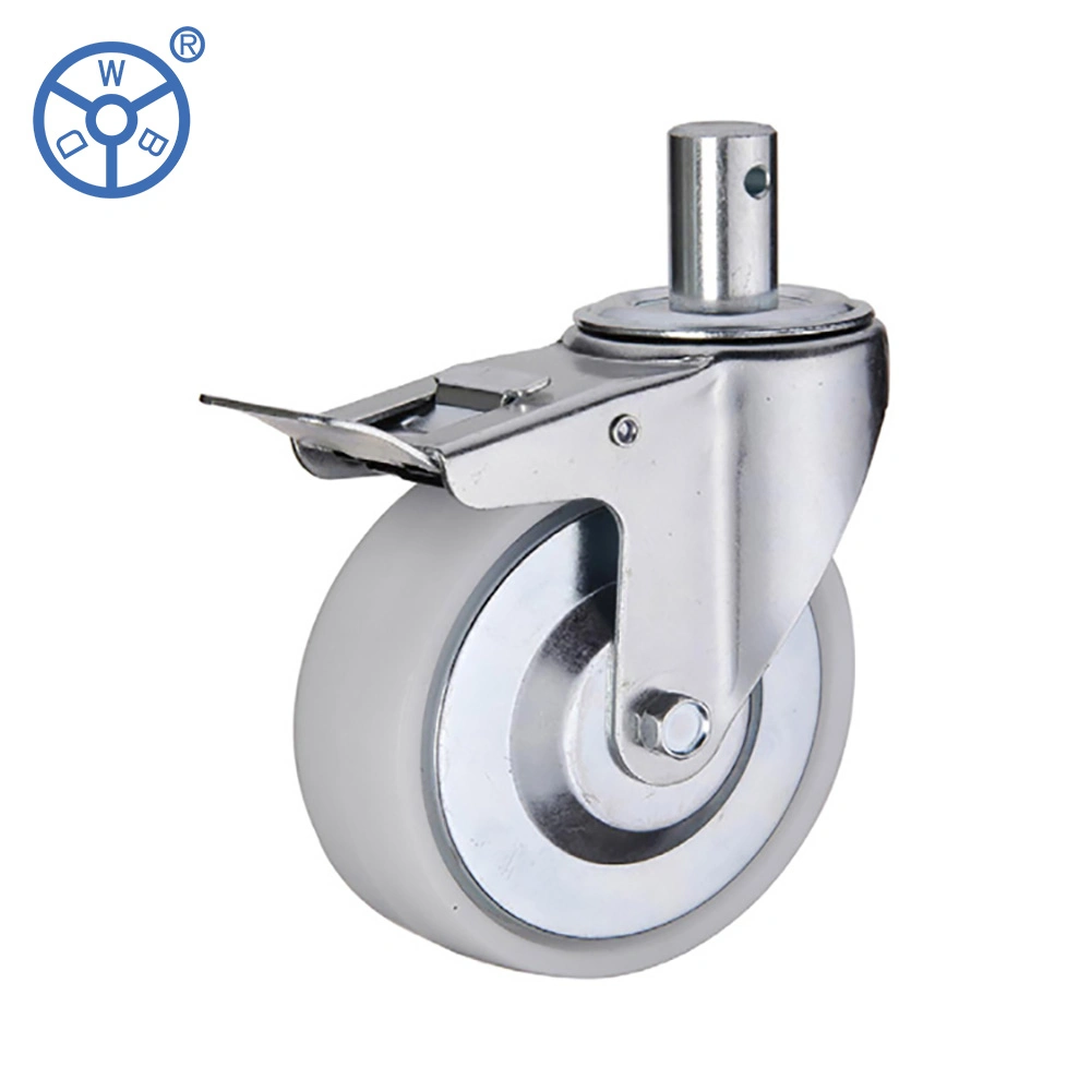 Wbd Manufacturer Industrial 100 mm 125 mm 6 Inch Castor White PP Plastic 5" Locking Caster Wheels