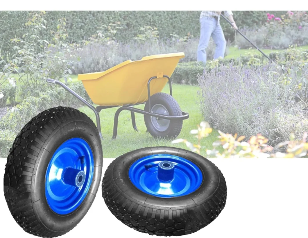 3.50-8 4.00-8 3.00-4 Rubber Wheel Pneumatic Wheel with Plastic Steel Rim for Wheelbarrows, Hand Trolleys, Tool Carts