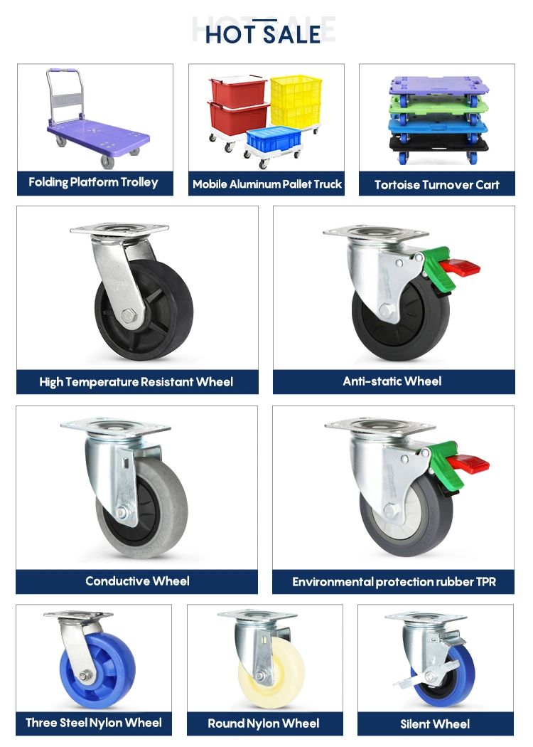 Minsen Medium Duty Industrial Caster PP Yupa Fixed Swivel Brake Wheel