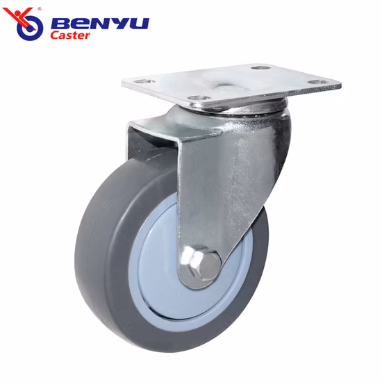 Rodízio giratório de placa industrial feito sob encomenda para serviço pesado/médio roda de PU Cater rodízio rígido com freio